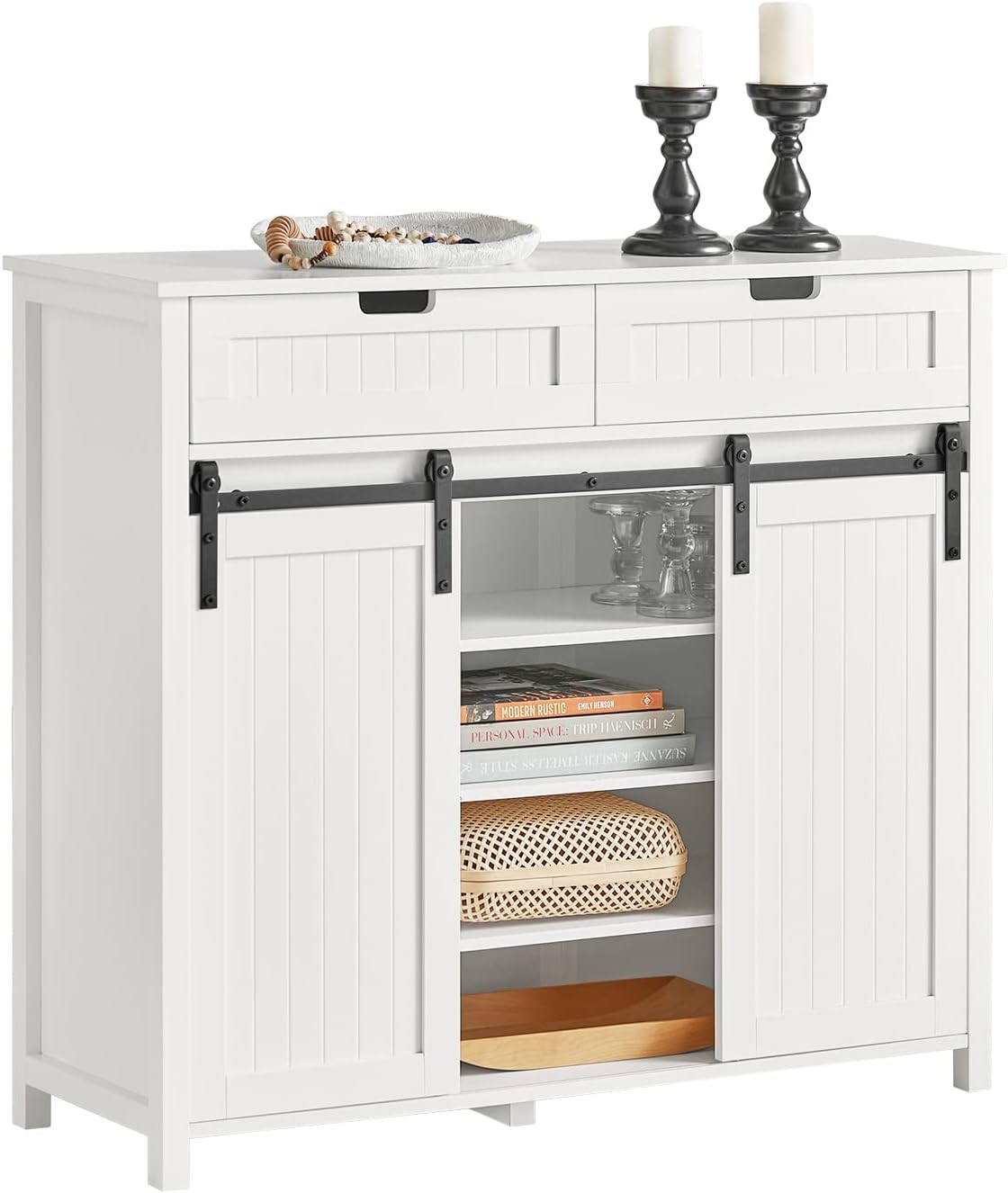 Credenza SoBuy, 104 × 93 × 35cm, con ante scorrevoli, MDF, per soggiorno