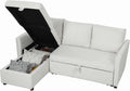 HOMCOM Divano letto, trasformabile, 3 posti, Crema, legno, per soggiorno