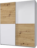 Armadio AVANTI TRENDSTORE, 170 × 195 × 57,5 cm, Bianco/Rovere, 2 ante, con ante scorrevoli, legno