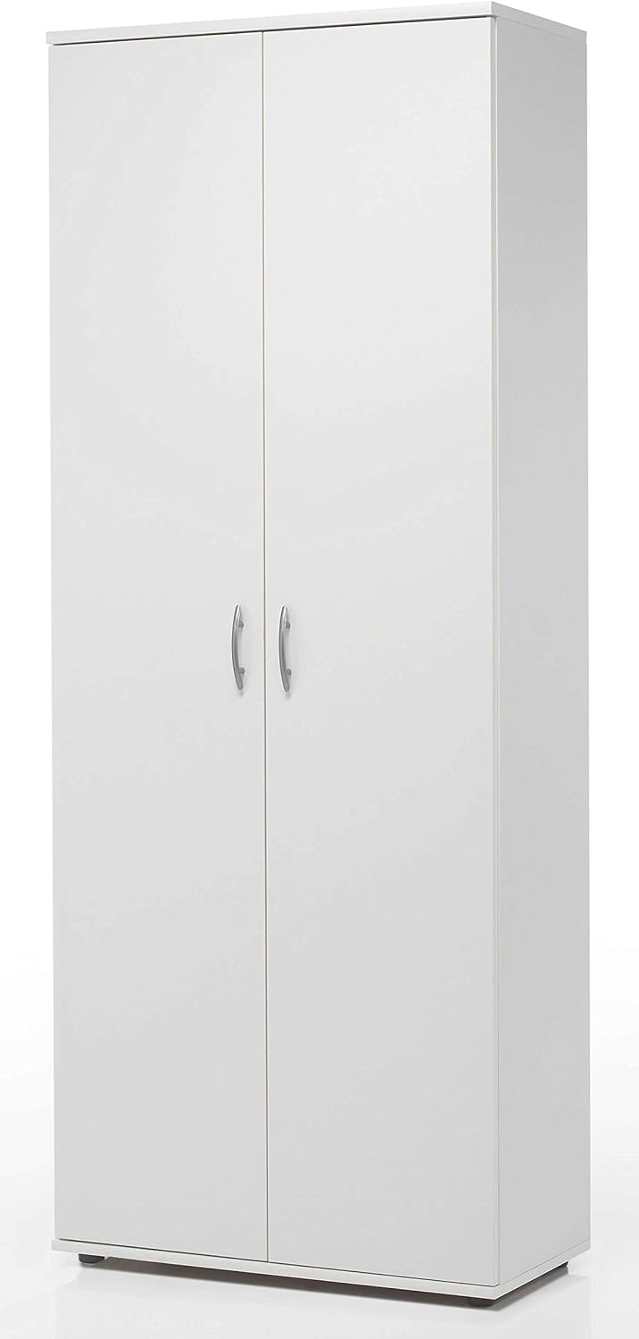 Scarpiera AVANTI TRENDSTORE, 70 × 176 × 34 cm, 2 ante, 5 ripiani, Bianco, legno