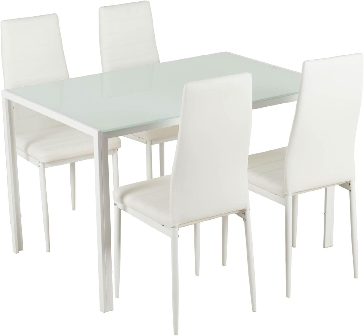 Il Gruppone Passione Casa Set da pranzo, 6 posti, 4 posti, 80 × 120 cm, 90 × 150 cm, Nero, similpelle, vetro temperato, per sala da pranzo e cucina