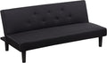 Baroni Home Divano letto, 3 posti, 167 × 70 × 77 cm, Nero, tessuto, plastica, trasformabile, reclinabile, imbottito, per soggiorno