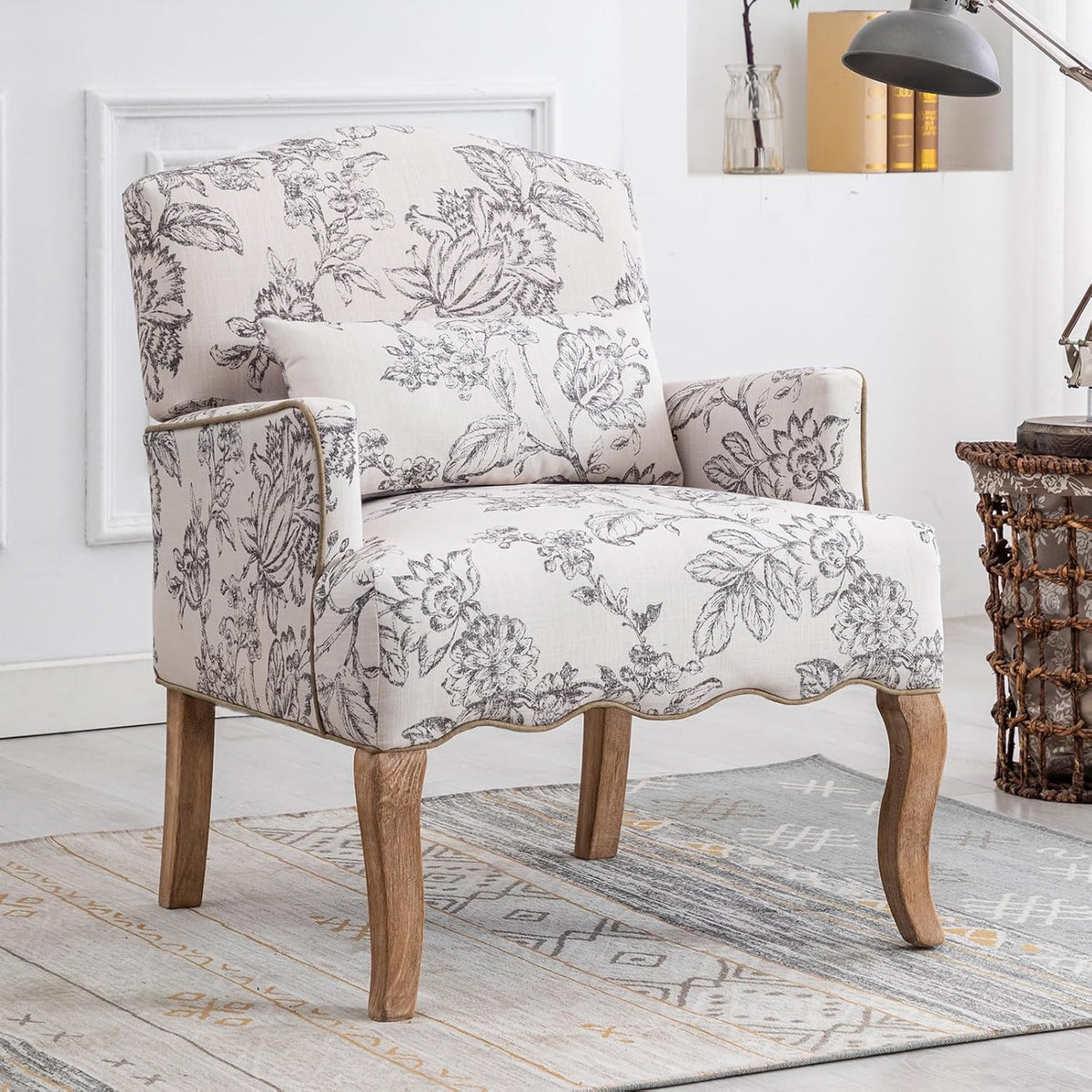 Poltrona chairus, con cuscino, imbottito, Beige, legno, per soggiorno