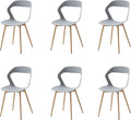 GrandCA HOME Set di sedie da pranzo, 6 sedie, 43 × 43,5 cm, 41,5 × 47 × 83cm, Grigio, metallo, per ufficio