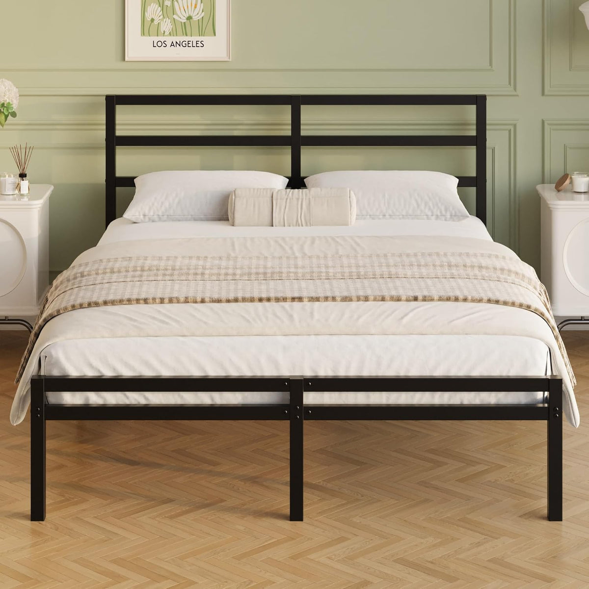Lutown-Teen Struttura letto, matrimoniale, 140 × 200 cm, acciaio, con testiera, con pediera, per camera da letto