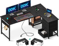 ODK Scrivania, 135 × 100 cm, Nero, tessuto, per ufficio