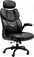 naspaluro Sedia da ufficio, 83 cm, Nero, girevole a 360°, regolabile, con ruote, con braccioli, ergonomica, per ufficio