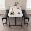 Set da pranzo Techigher, 112 × 70 × 75 cm, 3 pezzi, 4 posti, metallo, per sala da pranzo e cucina