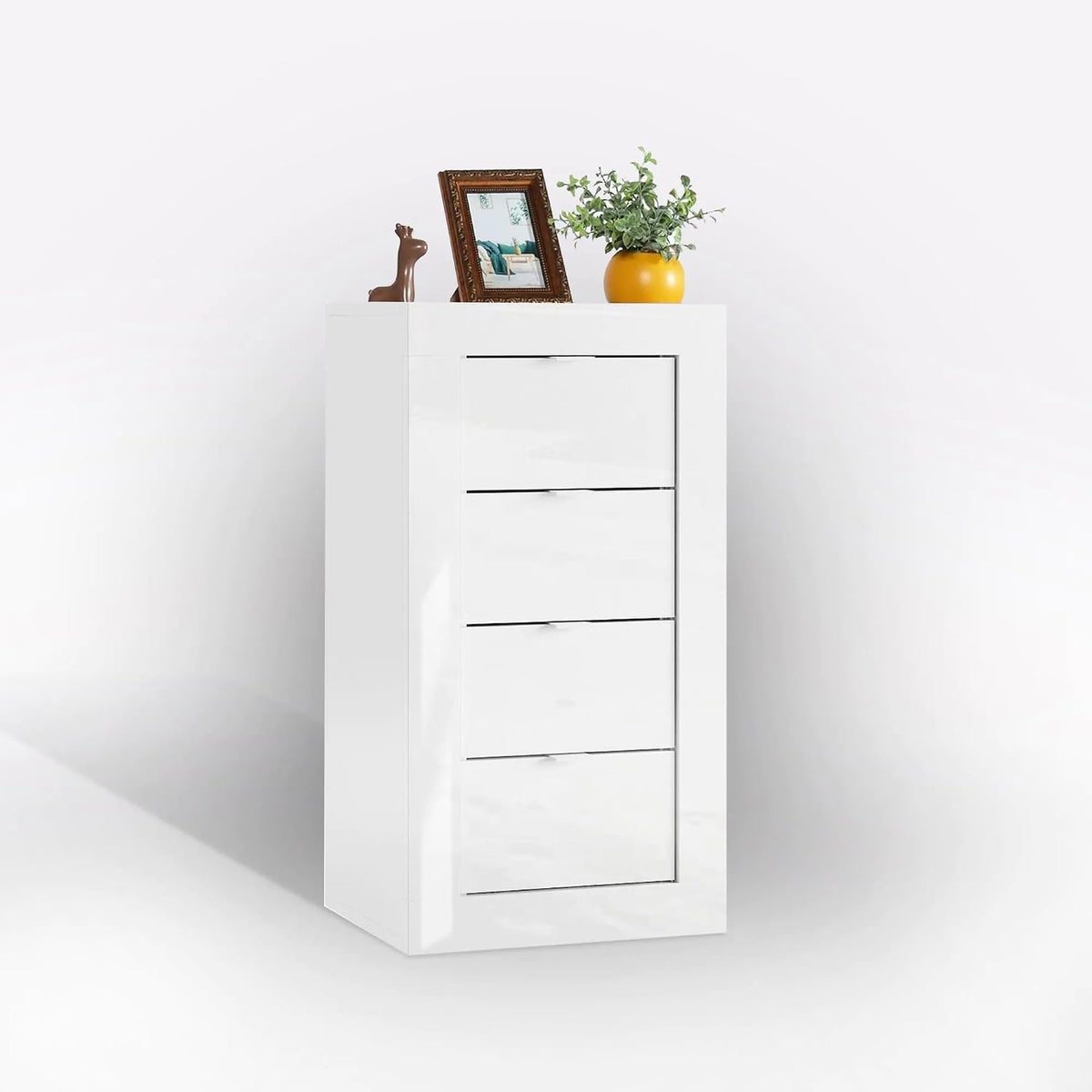 Cassettiera Bissolo Casa, 4 cassetti, Bianco, 41,5 × 35 × 78 cm, metallo
