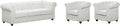 Divano Vente-unique, 205 × 88 × 72 cm, 82 × 78 × 72 cm, 3 posti, 2 poltrone, Bianco, similpelle, per soggiorno