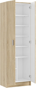 Armadio EGLEMTEK, 59 × 37 × 180 cm, Rovere, 2 ante, 8 ripiani, per camera da letto