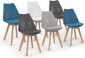 IDMarket Set di sedie da pranzo, 6 sedie, 46 × 51 × 79,5 cm, Grigio scuro, legno