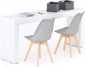 Mobili Fiver Evolution Scrivania 180 × 40 cm, Bianco frassino, con due gambe, per camera e ufficio