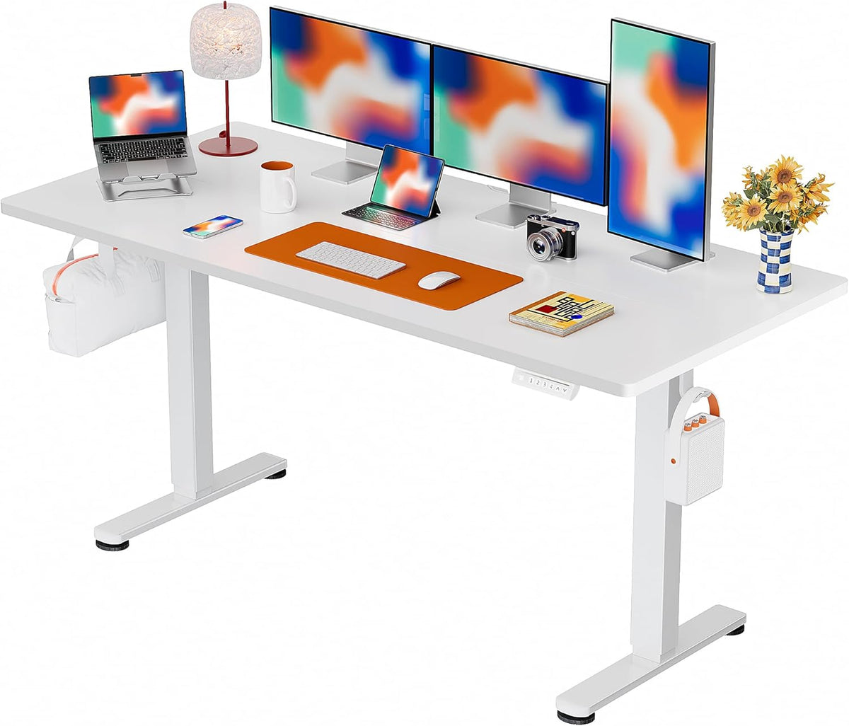 Scrivania ErGear, 160 × 80cm, Bianco, regolabile, per ufficio