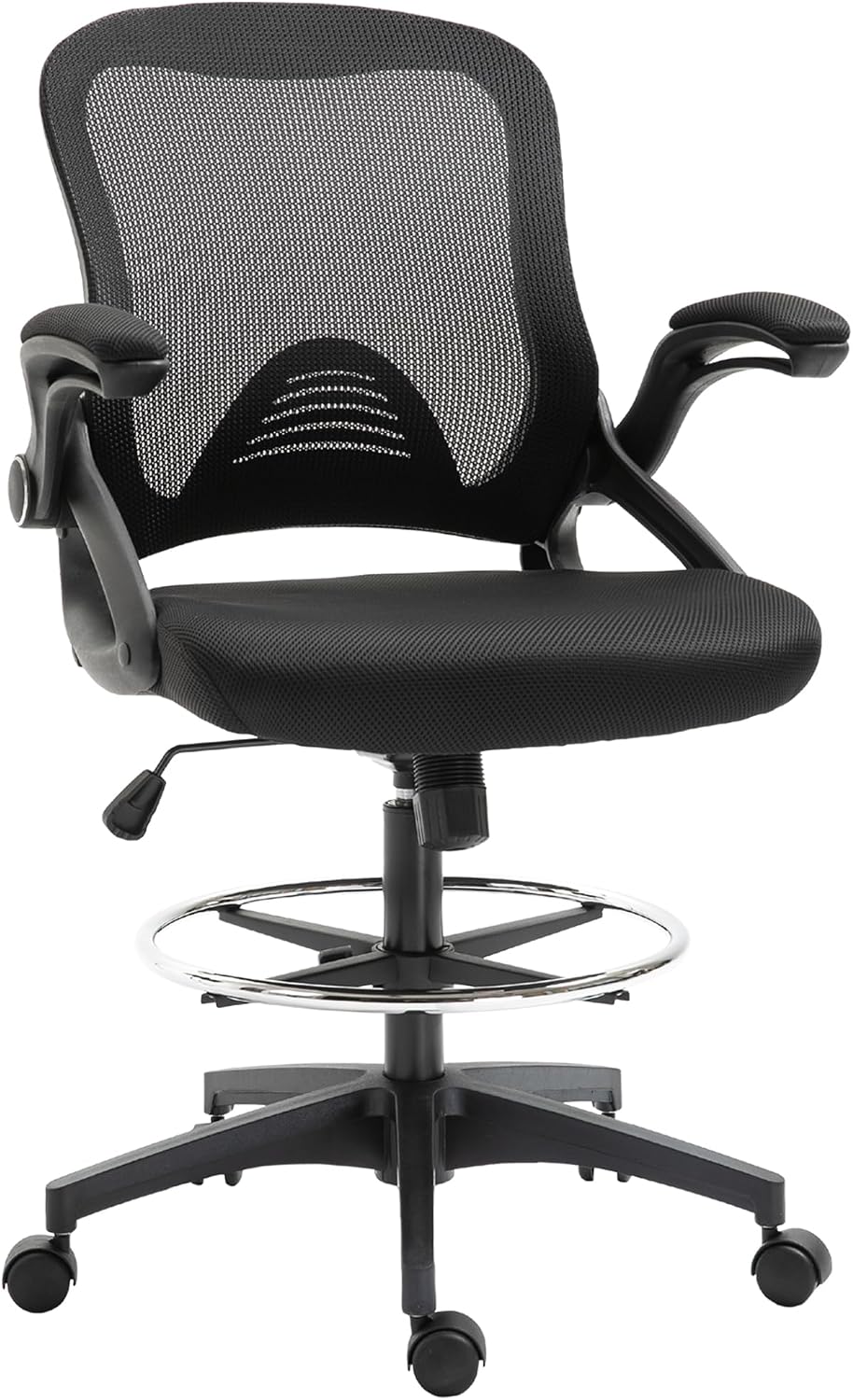 Sedia da ufficio Vinsetto, 126 cm, Nero, con braccioli, per ufficio