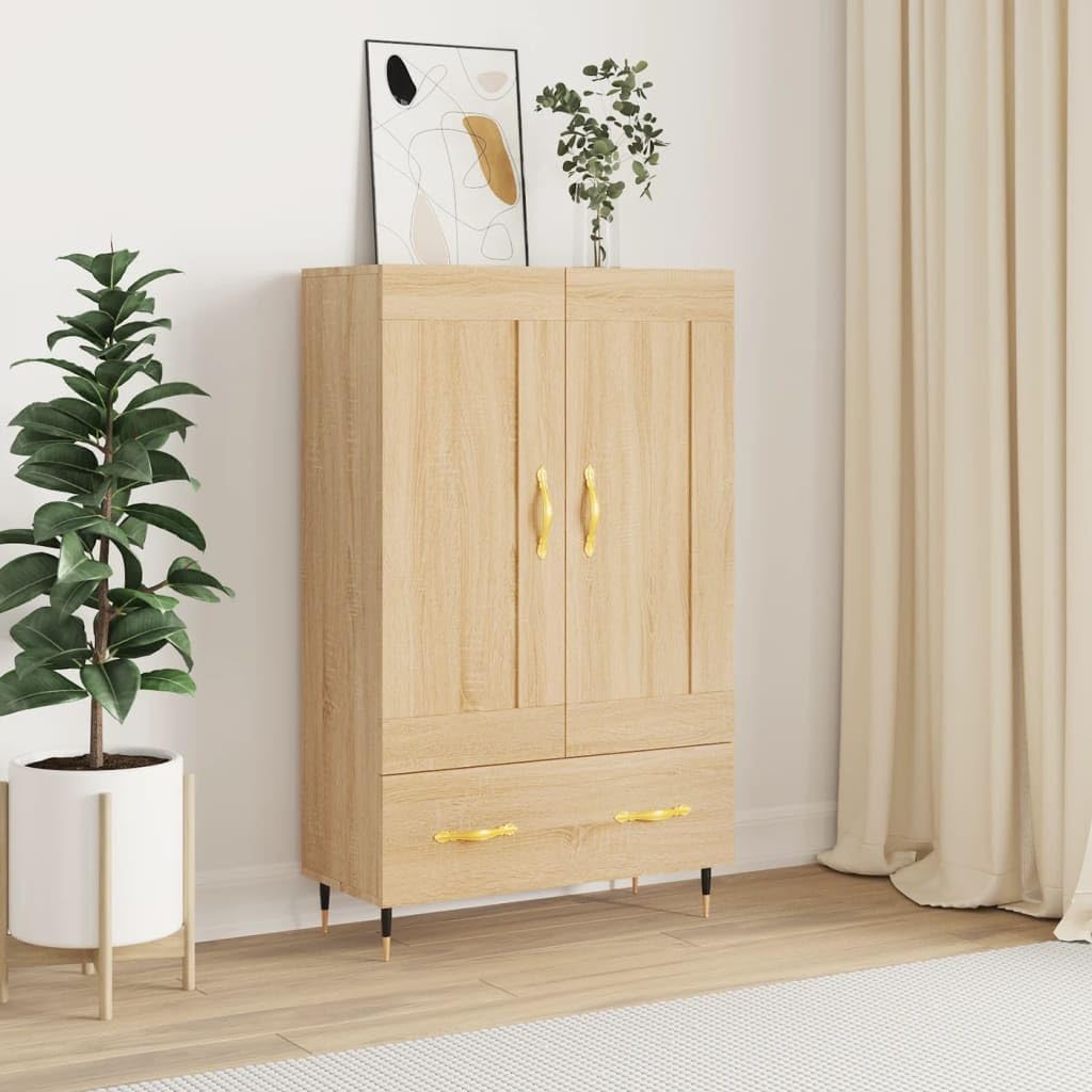 Credenza alta FWIKDUN, Rovere, legno, con contenitore, per soggiorno