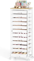 Carrello portaoggetti con cassetto SYKIARIOL, 99,6 × 32,1 × 110,7 cm, 10,75 × 12,44 × 7 cm, Bianco, 12 cassetti, legno