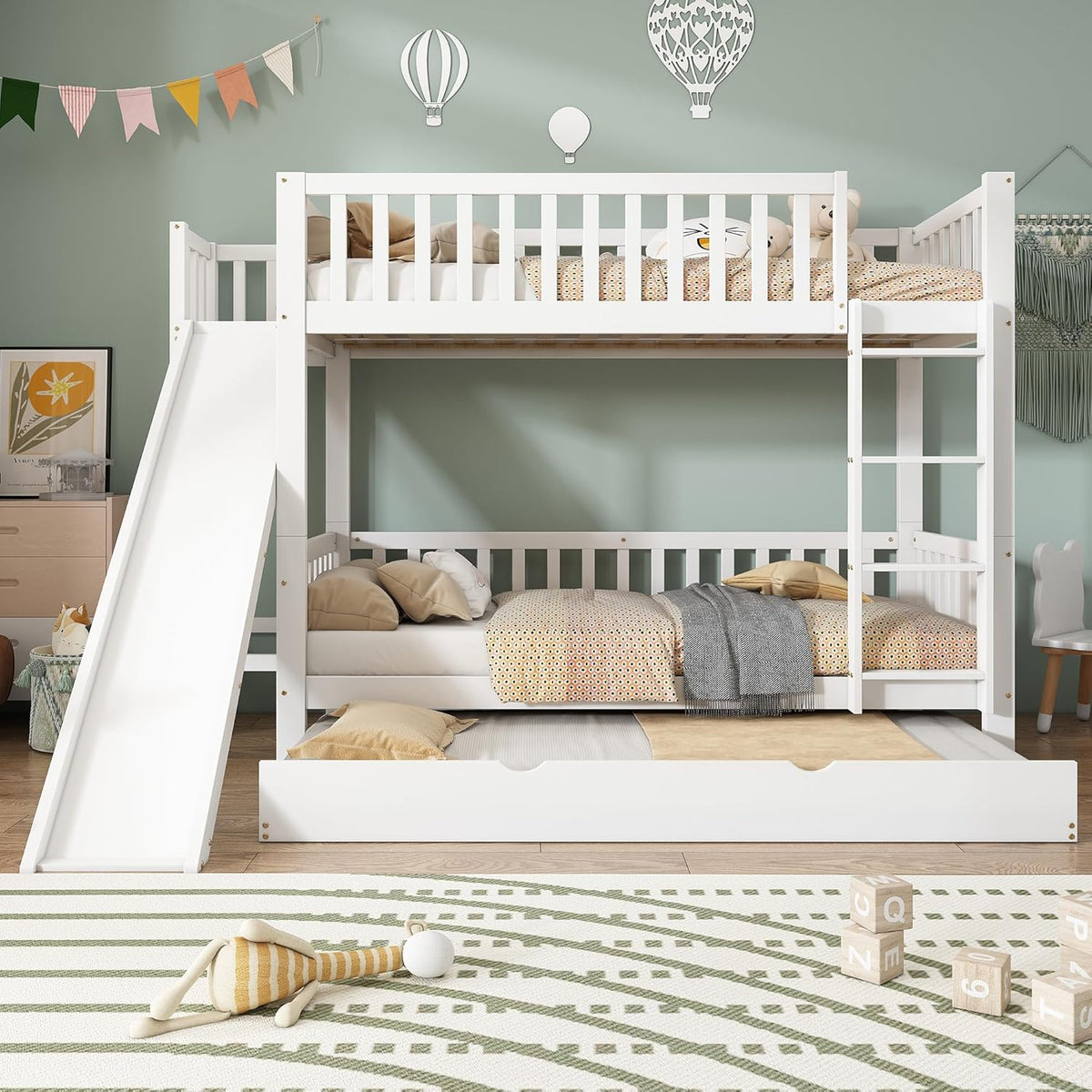 Letto Oslghy, Bianco, 190 cm, materasso non incluso, per camera da letto