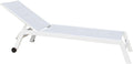 milani home Lettino prendisole, pieghevole, imbottito, idrorepellente, Bianco, alluminio, textilene, per giardino e terrazzo