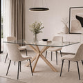 Tavolo da pranzo Yellowshop, Naturale, 160 × 90 cm, legno, acciaio, per sala da pranzo e cucina