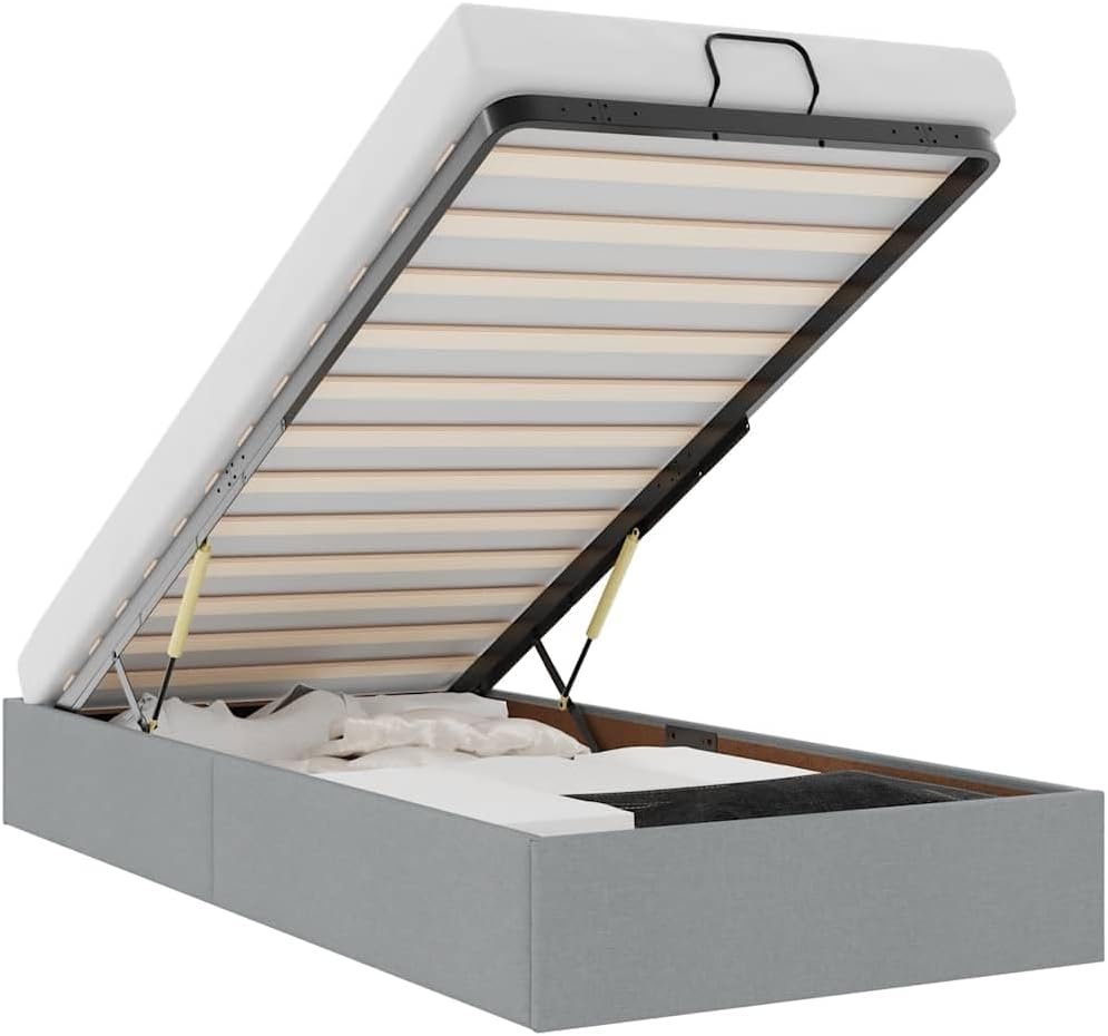 vidaXL Struttura letto, 90 × 190 cm, tessuto, materasso non incluso, per camera da letto