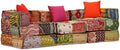 vidaXL Pouf, 3 posti, tessuto
