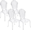 Set di sedie da pranzo Baroni Home, 4 sedie, Trasparente, 53 × 53 × 100 cm, per camera da letto