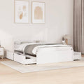 Struttura letto Fecpoo, Bianco, 135 × 190 cm, legno, per camera da letto