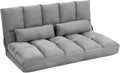 HOMCOM Divano letto, 130 × 73 × 60 cm, 2 in 1, Grigio chiaro, metallo, con cuscini, per soggiorno
