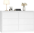 VASAGLE Cassettiera, LTS616W01, 40 × 119,4 × 75 cm, Bianco, 6 cassetti