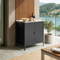 Armadio casa.pro, regolabile, 92 × 80 × 50 cm, 2 ante, Nero, acciaio, per giardino e terrazzo