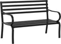 Panca Outsunny, 127 × 62 × 82cm, 2 posti, Nero, metallo, per giardino e terrazzo