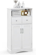 Mobile da bagno LIFEZEAL, 60 × 30 × 108 cm, Bianco, 2 ripiani, regolabile, per bagno