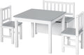HOMCOM Set da pranzo, set 4 pezzi, 2 sedie, Bianco/Grigio, legno, per sala da pranzo e cucina
