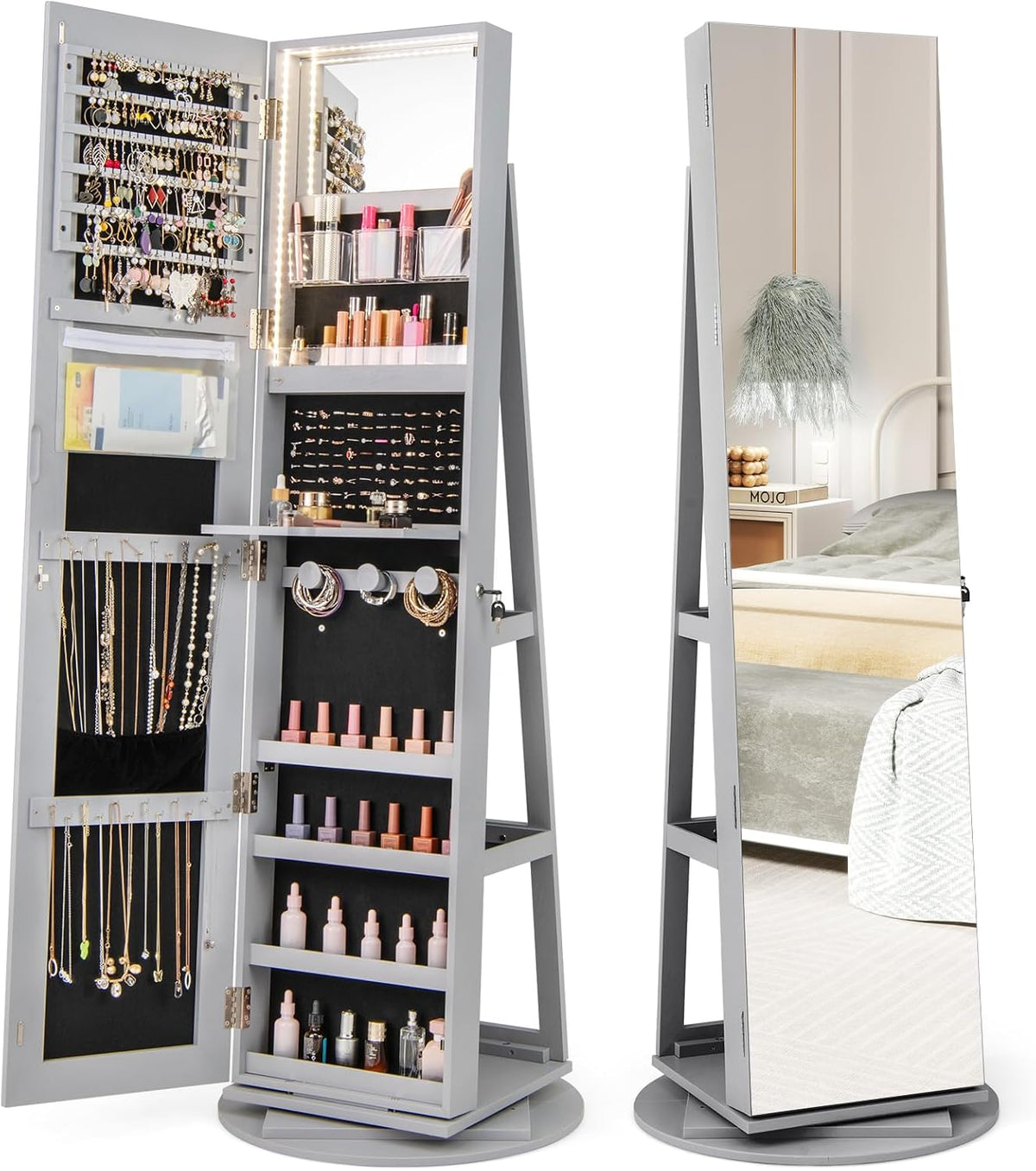 COSTWAY Armadietto, Grigio, MDF