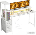 HOMCOM Scrivania, 147 × 47cm, Bianco, tessuto, per ufficio