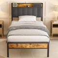 Struttura letto Bealife, 90 × 200cm, Grigio scuro, con contenitore, con rete a doghe, imbottito, legno, metallo, per camera da letto