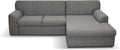 Divano angolare DOMO. collection, imbottito, 245 × 155 × 78 cm, Grigio, tessuto, per soggiorno