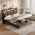 Struttura letto KOOPMAD, 140 × 200 cm, Nero, matrimoniale, con contenitore, imbottito, con testiera, per camera da letto