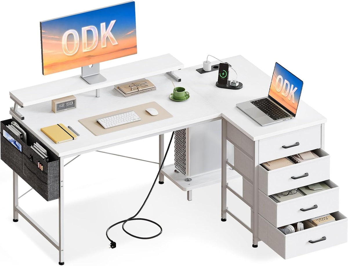 Scrivania ODK, 4 cassetti, 140 × 80cm, tessuto, per ufficio