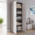 Dmora Tirreno Armadio multiuso, 2 ante, 4 ripiani, 79 × 34 × 188 cm, Bianco, apertura battente
