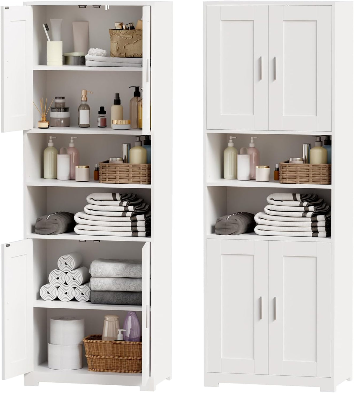 BEWISHOME Mobile da bagno, MDF, per bagno