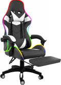 Sedia da ufficio Arreditaly, con poggiapiedi, con poggiatesta, con braccioli, Nero/Bianco, similpelle, ergonomica, per ufficio