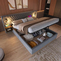 Oxtao Letto, 160 × 200 cm, Grigio, legno, imbottito, per camera da letto