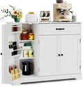 Credenza Xbro, con contenitore, 105 × 40 × 84,5 cm, 3 ante, Bianco, per soggiorno e camera da letto