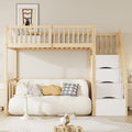 Letto a soppalco Moimhear, Bianco, 90 × 200cm, legno, per camera da letto