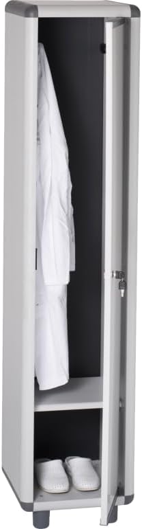 Armadio DIGIPLASTICS, 39 × 39 × 175 cm, Grigio, resina, con serratura e chiave