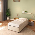Letto Baldiflex, Cloe, con contenitore, con rete a doghe, 80 × 190 cm, singolo, Beige, tessuto, per camera da letto