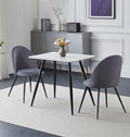 Hallowood Furniture Set da pranzo, 87 × 65 × 66 cm, Nero/Grigio, 2 sedie, metallo, tessuto, per sala da pranzo e cucina