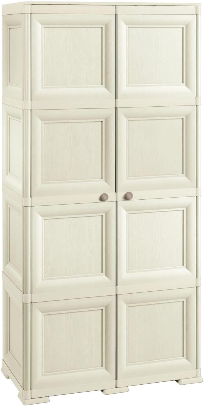 Armadio MA MAISON, 79 × 43 × 164 cm, 2 ante, 4 scomparti, plastica